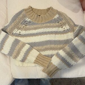 Free People cropped stripped sweater